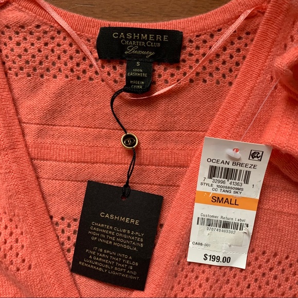 NWT Charter Club Luxury Cashmere Sorbet Sweater - Picture 7 of 8
